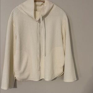 Max Studio Cream Textured Hoodie